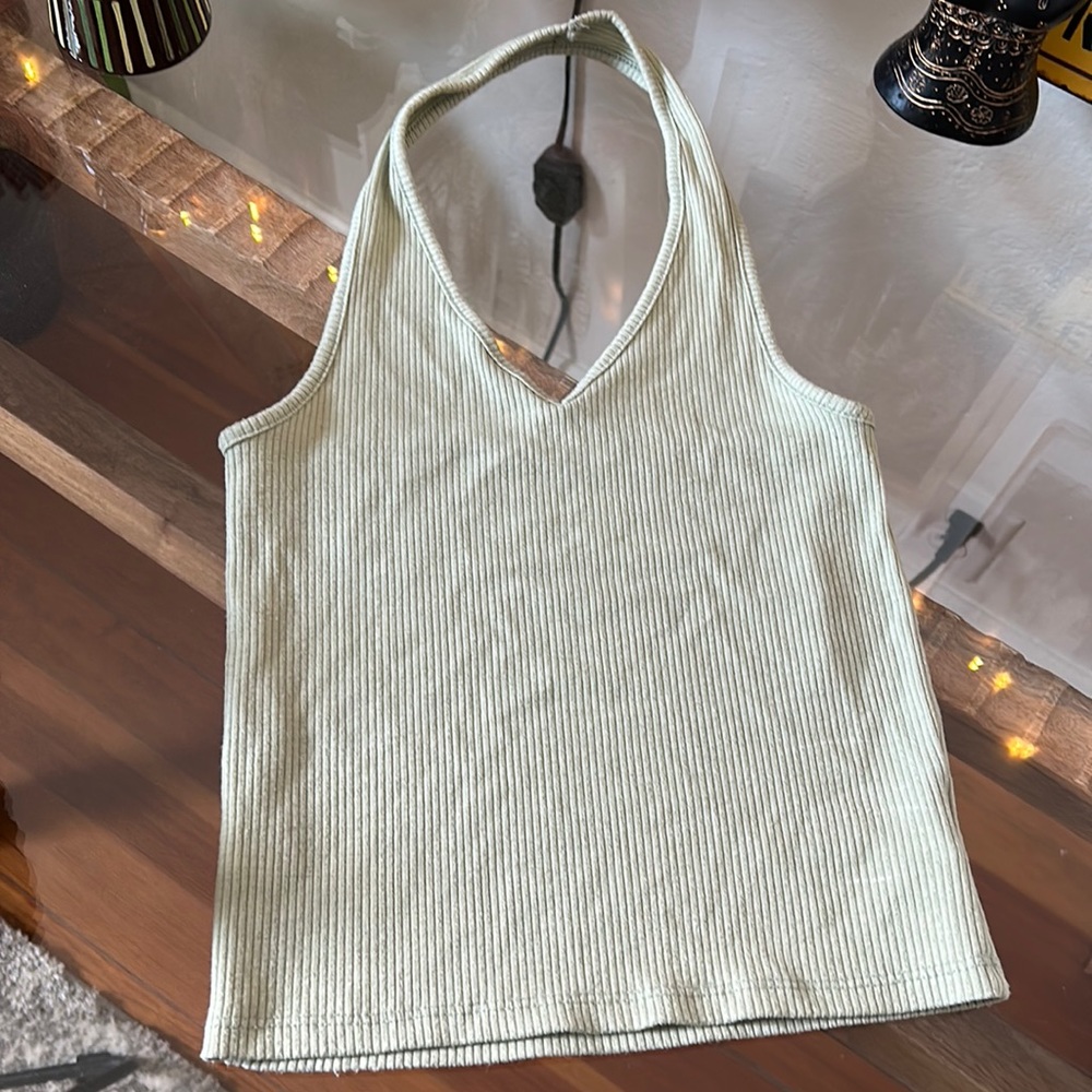 American Eagle Green Halter Tank
